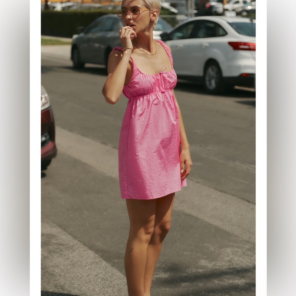 Zara Pink Sleeveless Mini Babydoll Dress